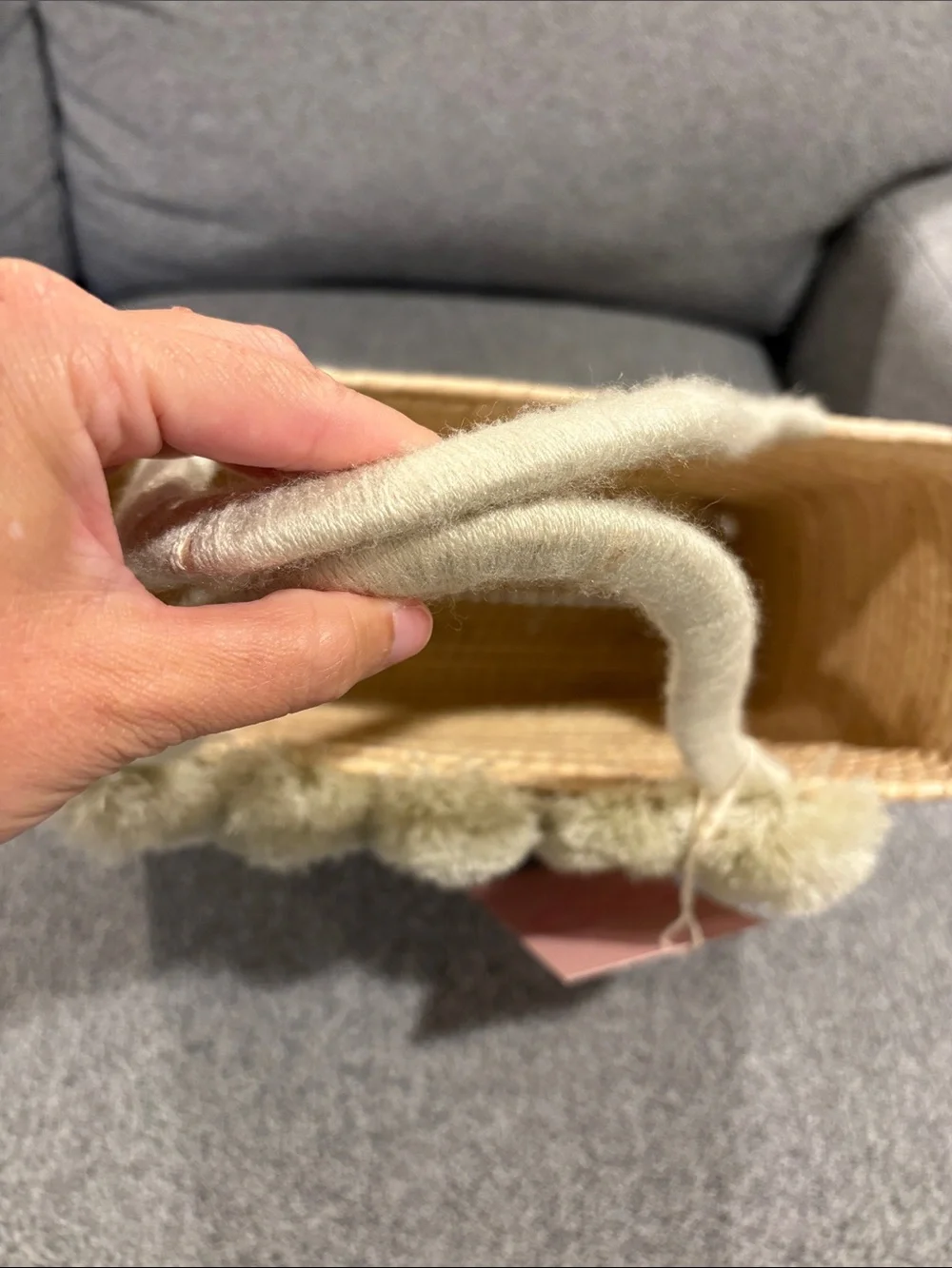 Maria Victoria Palma Nina Handwoven Straw Tote with Pom-Pom Trim - Natural